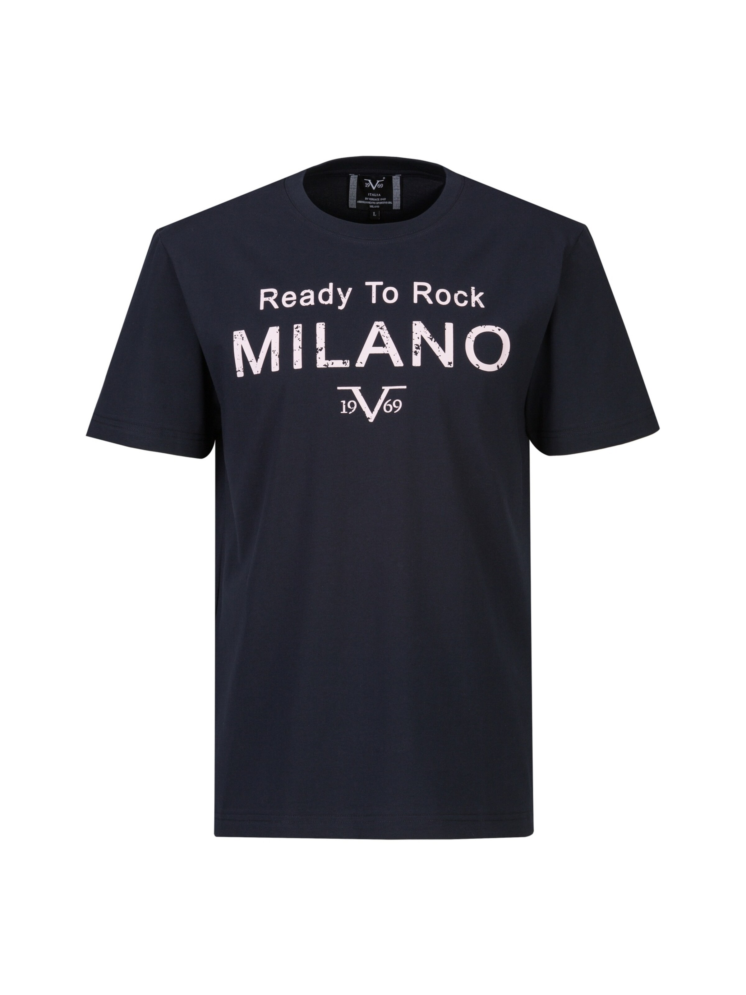 T-Shirt 'Rafael Ready To Rock' 19V69 ITALIA en bleu : devant