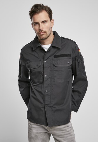 Brandit Regular fit Button Up Shirt in Black: front