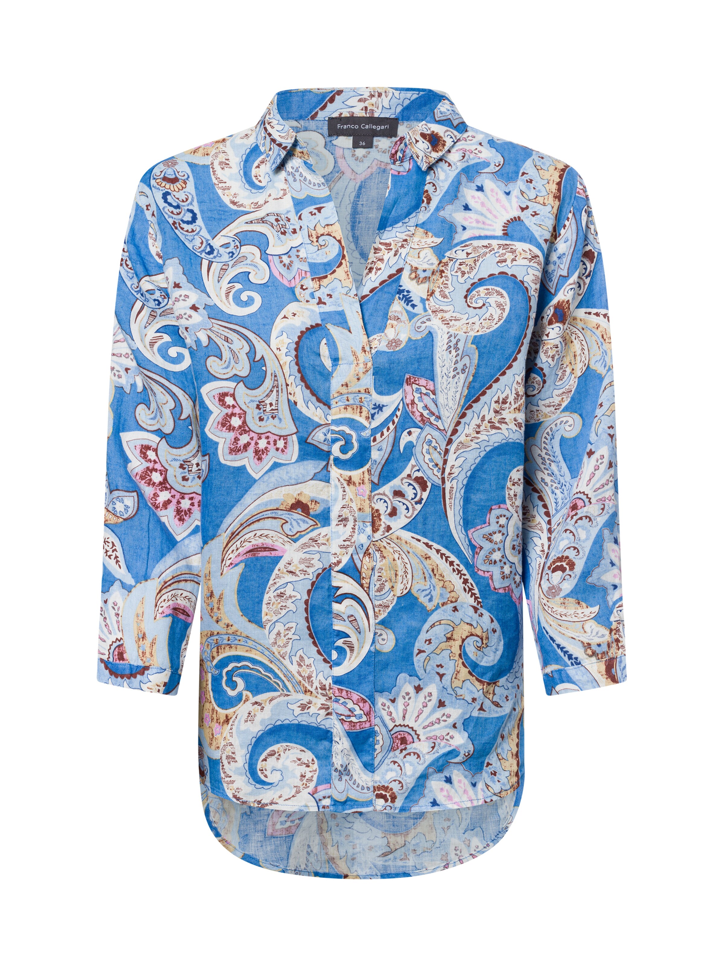 Marie Lund Bluse in Blau: Vorderseite