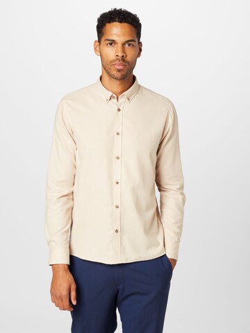!Solid Regular fit Button Up Shirt 'Pete' in Beige: front