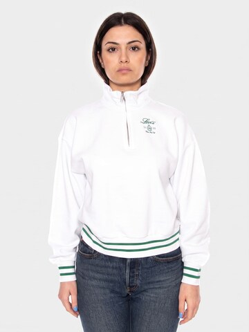 LEVI'S ® Sweatshirt 'GRAPHIC EVERYDAY QUARTER ZIP SWEATSHIRT WHITE' in White
