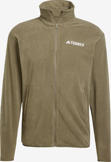 ADIDAS TERREX Toiminnallinen fleecetakki 'Essentials' värissä oliivi / valkoinen, Tuotenäkymä