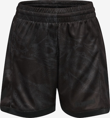 Hummel Regular Workout Pants in Black: front