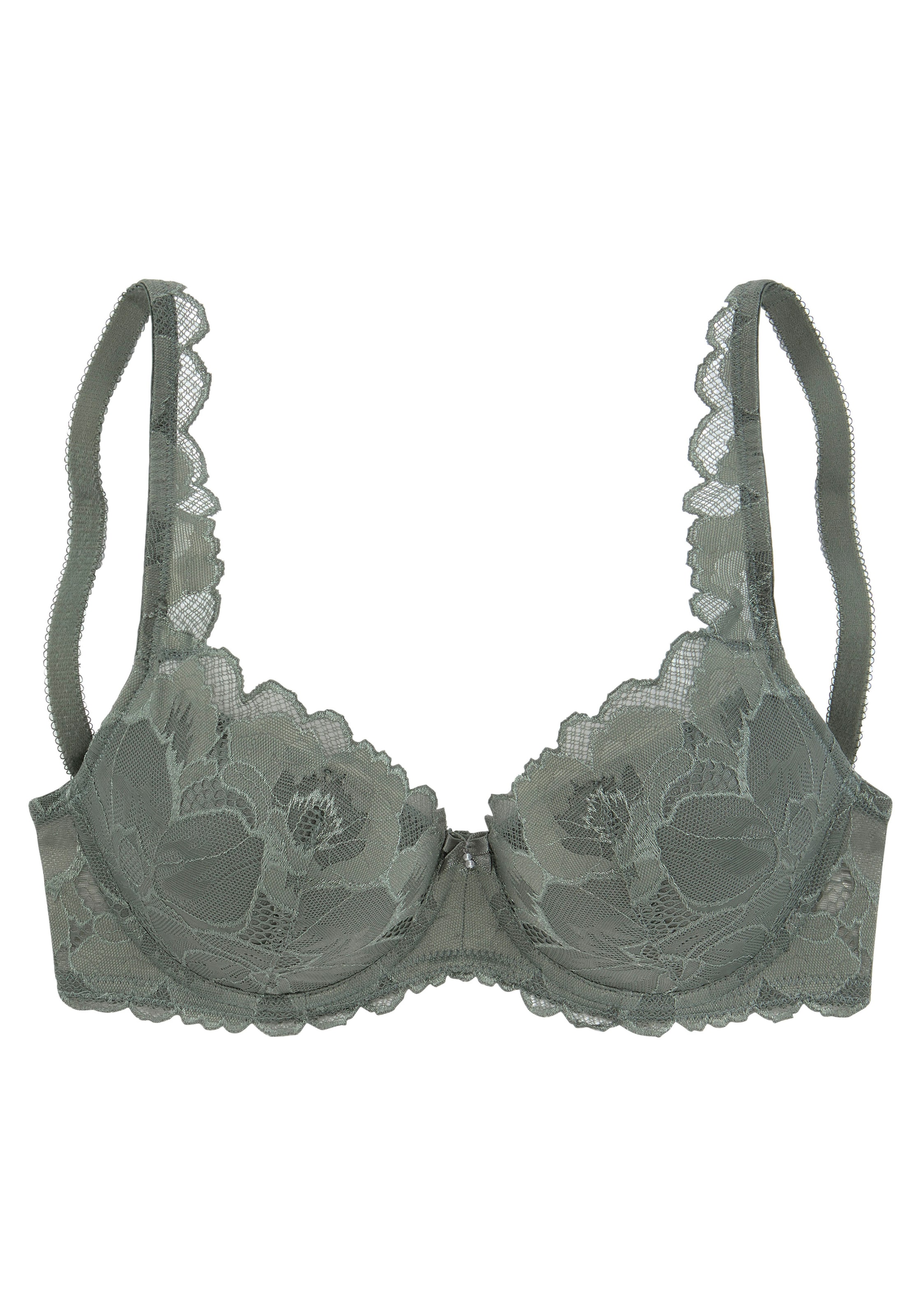 žalia LASCANA Marškinėliai Liemenėlė: priekis