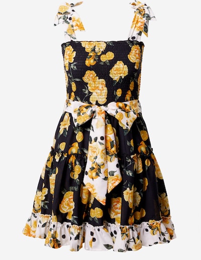 River Island Плажна рокля в жълто / черно / бяло, Преглед на продукта