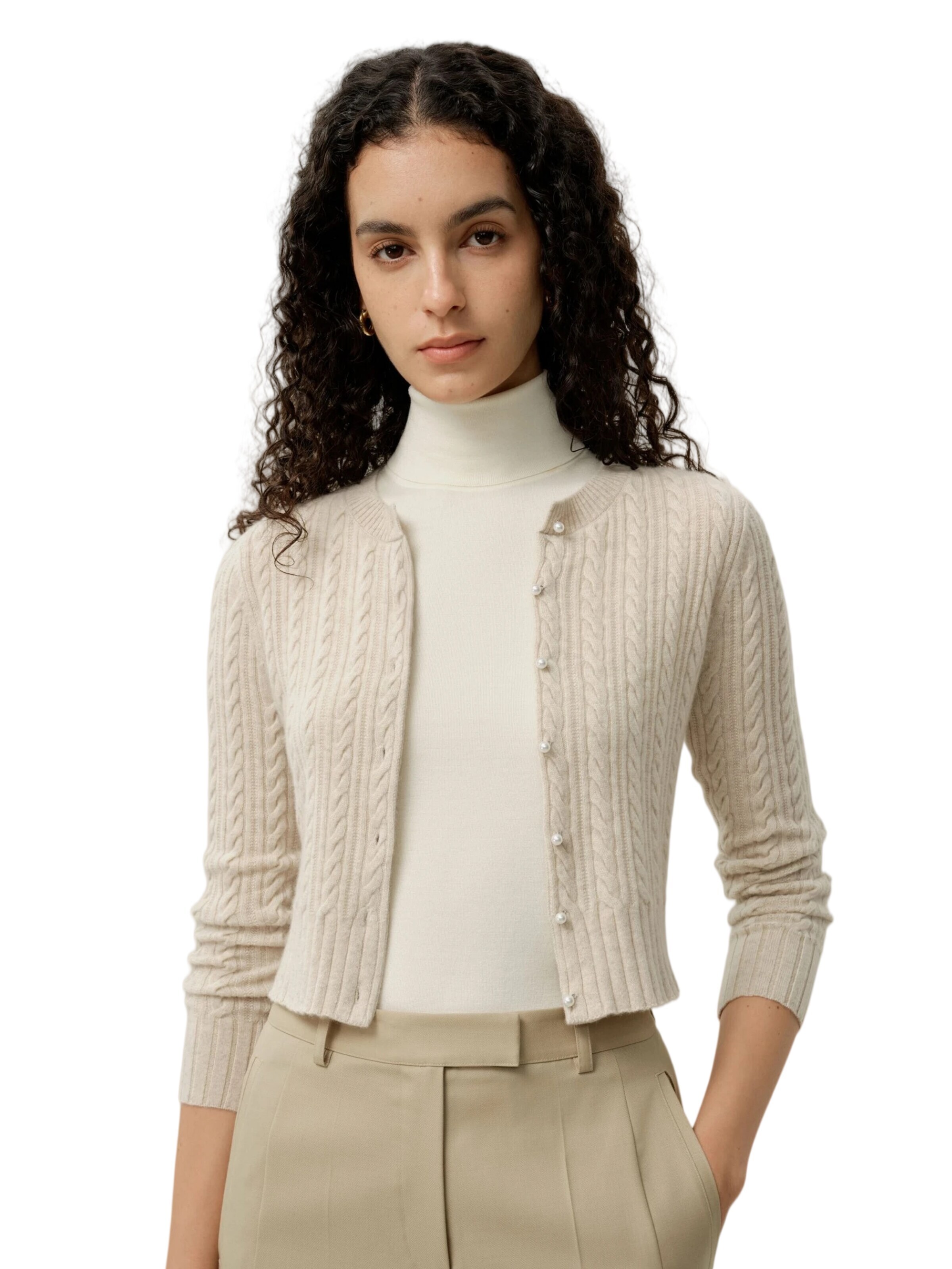 Lilysilk - Cárdigan 'X LYDIA MILLEN' en beige