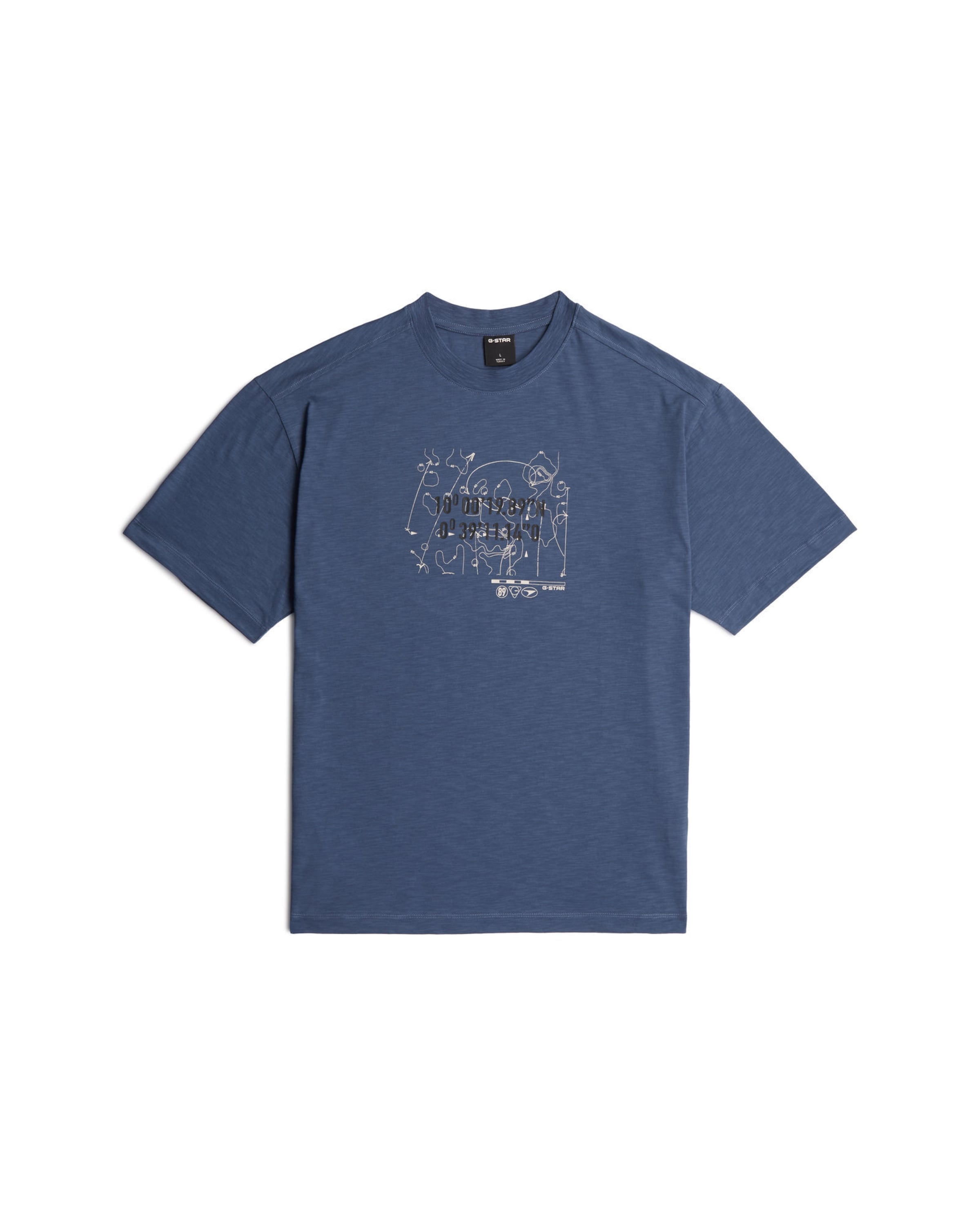 G-STAR T-Shirt - 'Coord Graphic Relaxed T-Shirt' in Blau: Vorderseite