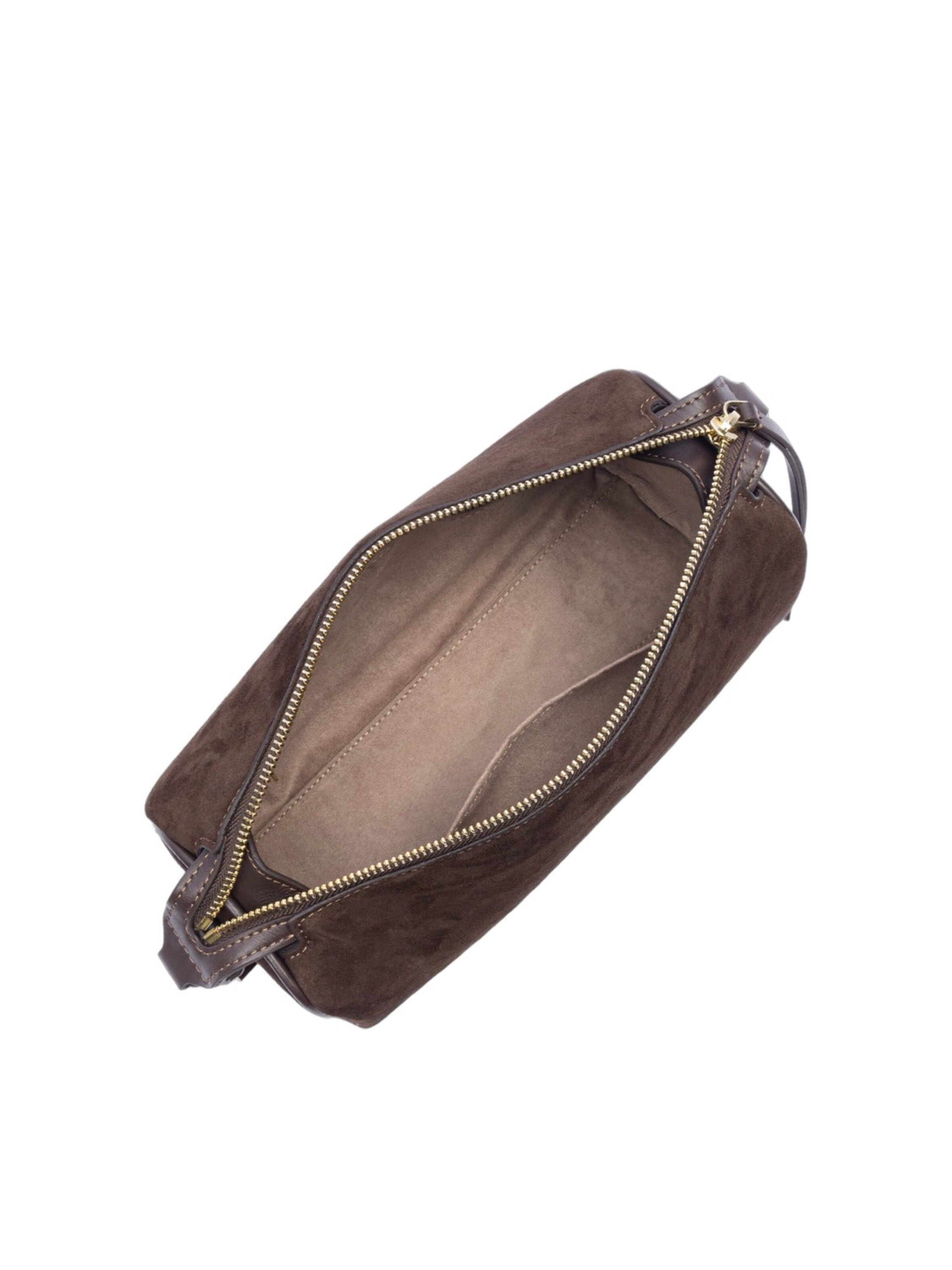 LANCASTER Paris Kabelka 'Lancaster Sac rectangle Zippé M Suède Marron' - Hnedá
