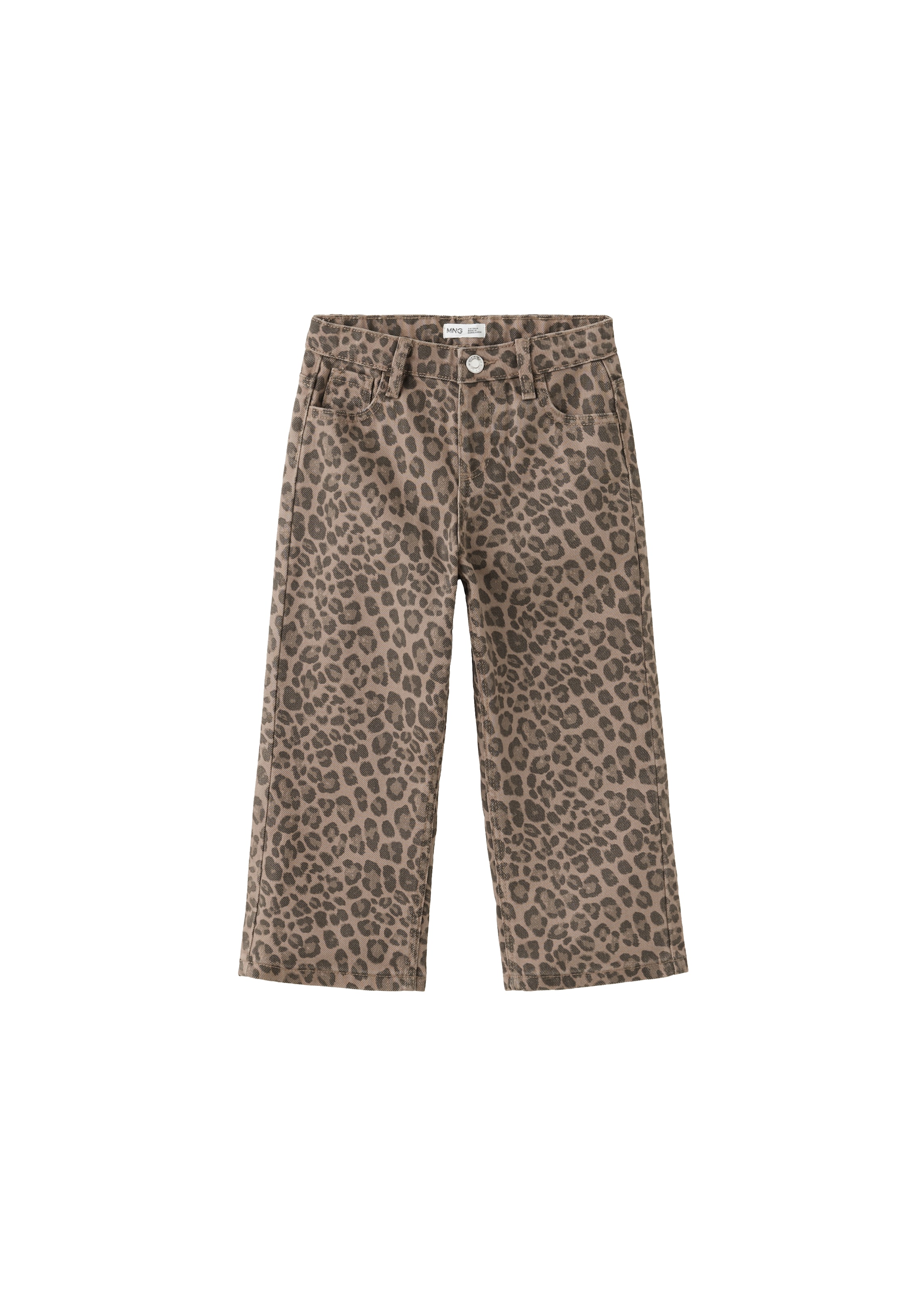 MANGO KIDS Wide leg Jeans in Bruin: voorkant