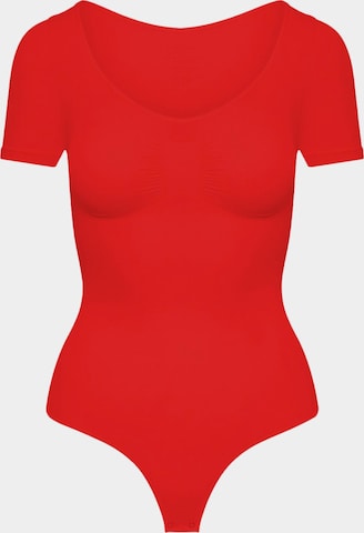 Body modelant 'T-Shirt Bodysuit Sculpting Shapewear mit String' cfab (formerly creamy fabrics) en rouge : devant