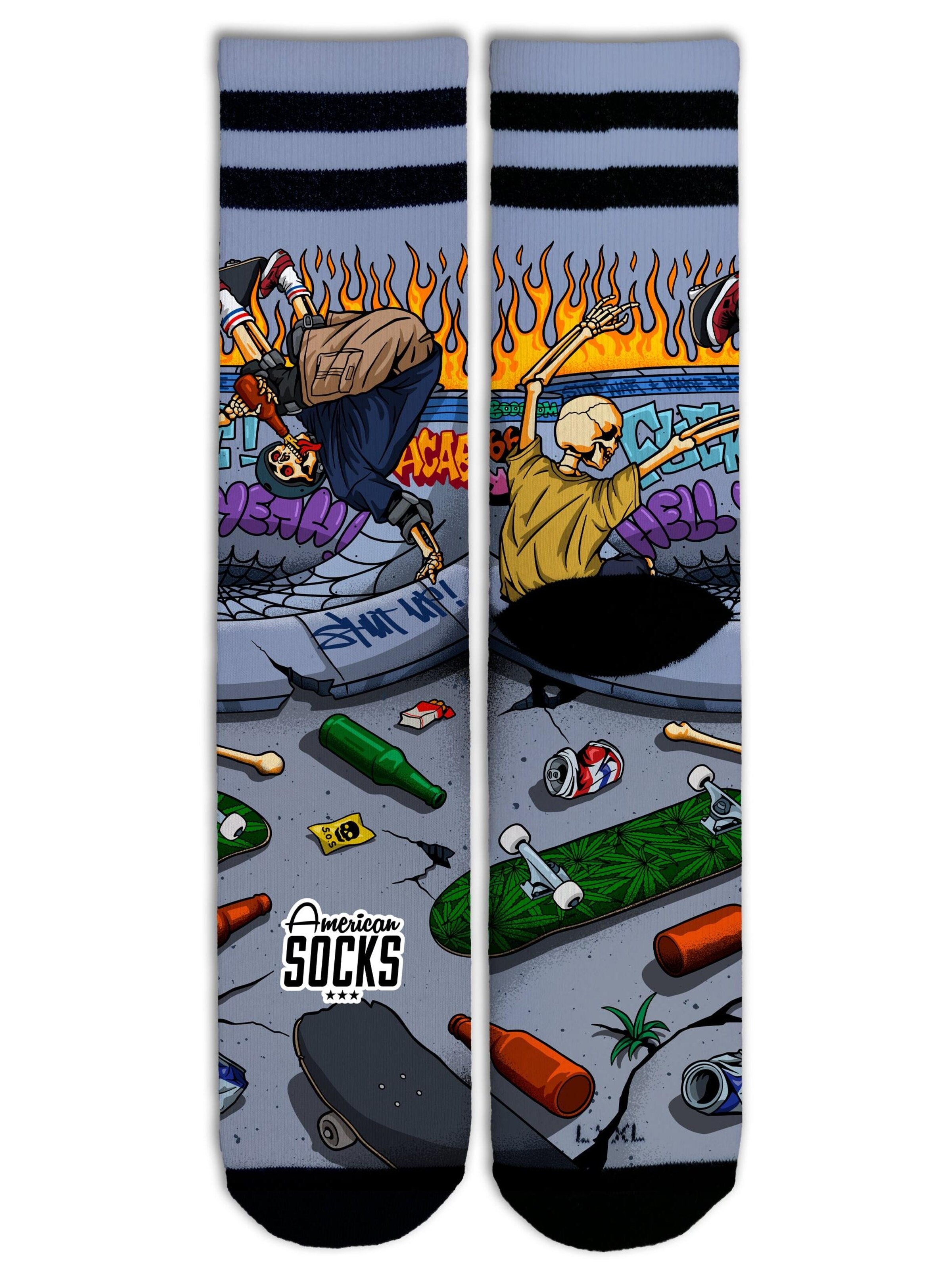 Chaussettes 'Thrashpals' American Socks en gris