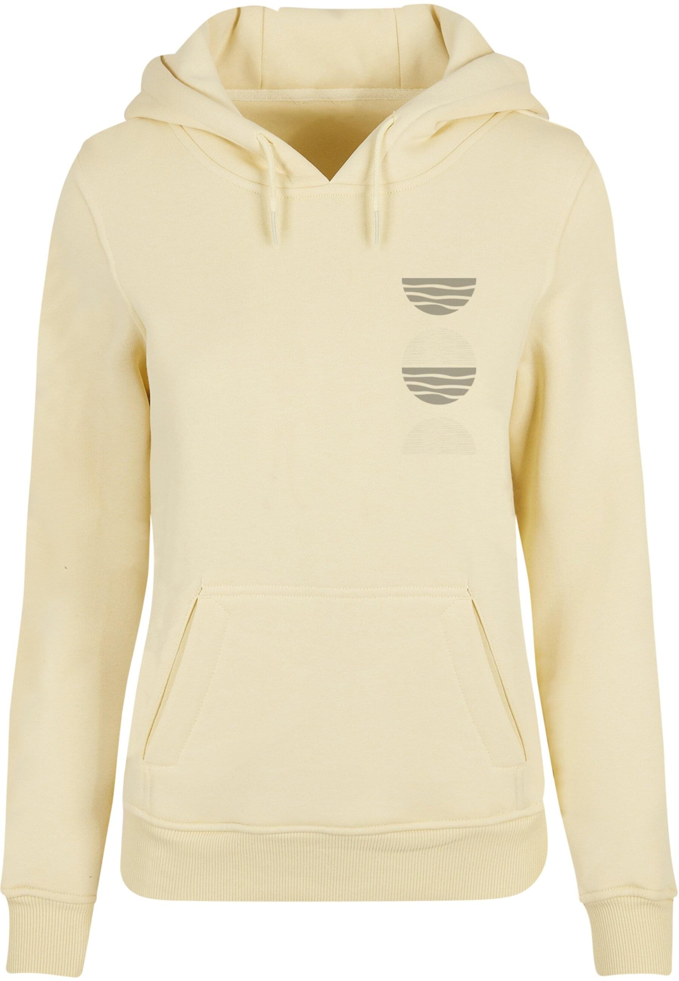 Merchcode Sweatshirt 'Abstract Waves' in Gelb: Vorderseite