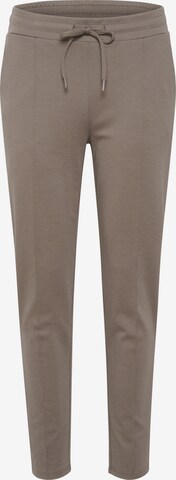 CULTURE Regular Pleated Pants 'Eloise' in Brown: front