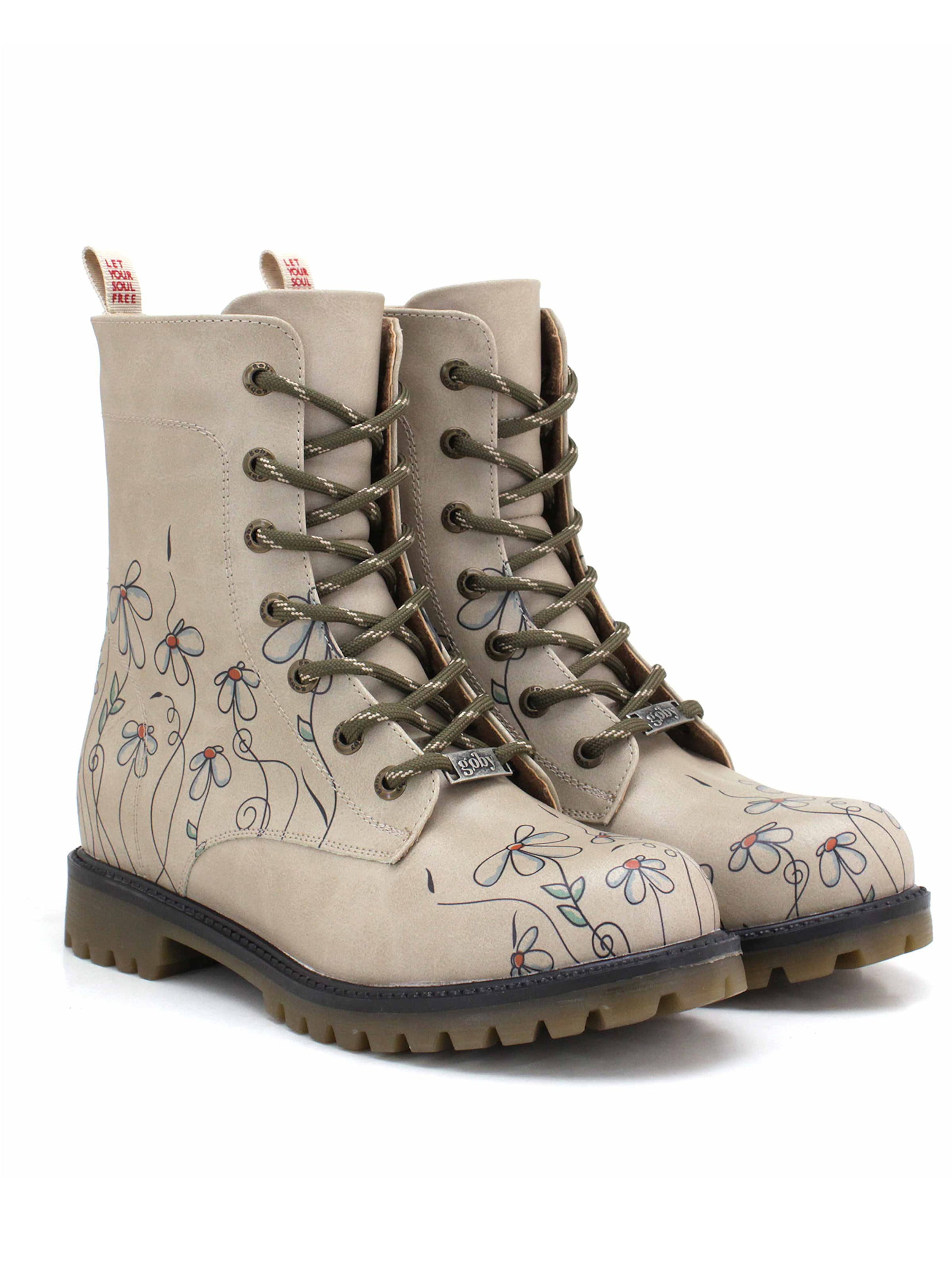 Goby Schnürstiefel 'Goby MAT146'‌‌‌‌‌ in Beige