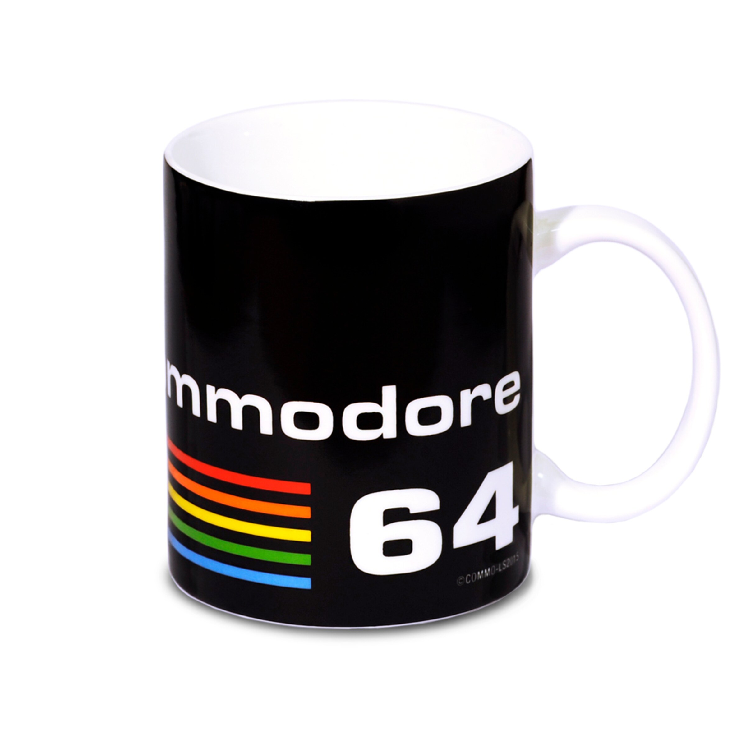 LOGOSHIRT Tasse 'Commodore C64' in Schwarz: Vorderseite