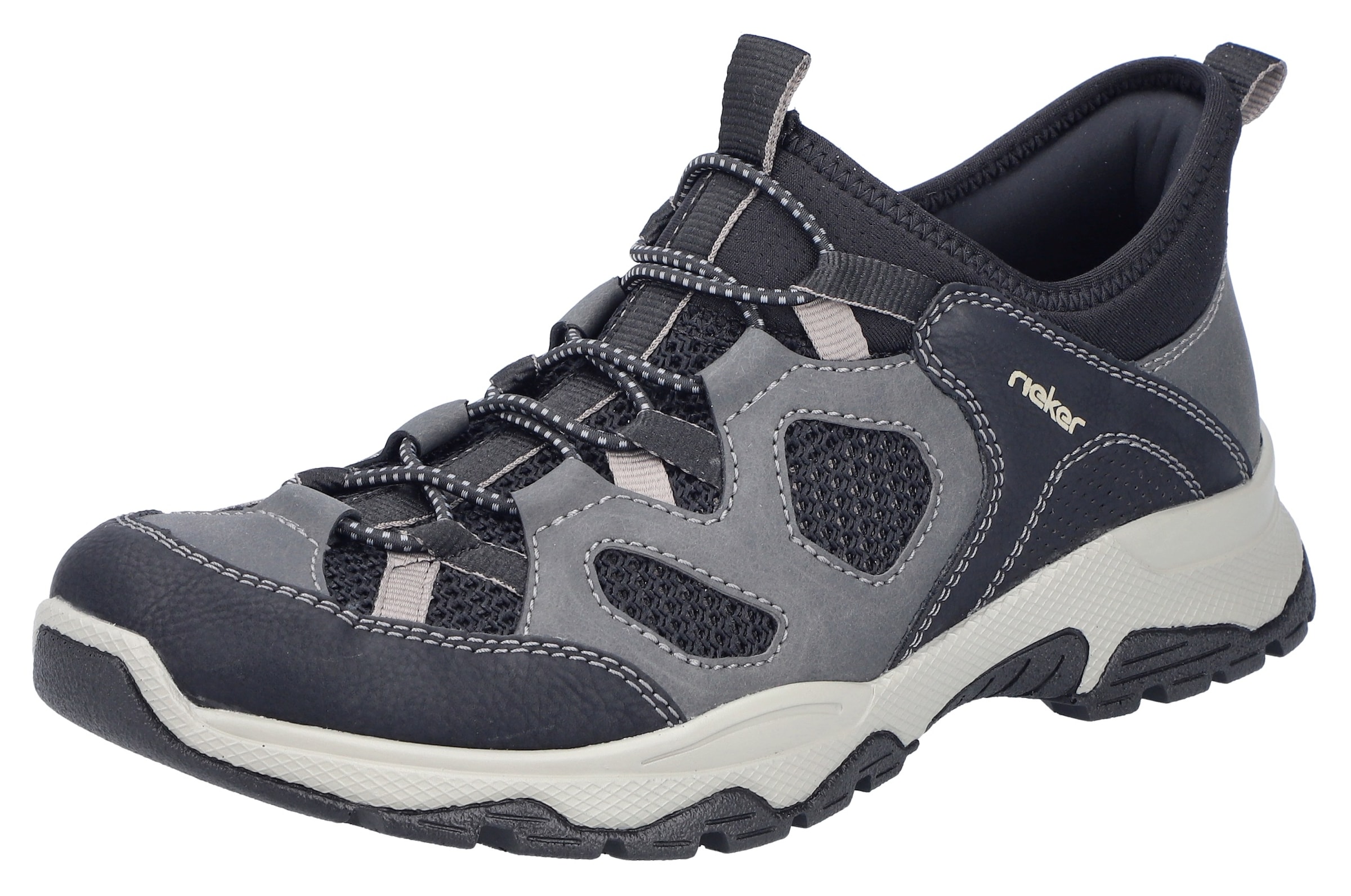 Rieker Slip On in hellgrau / schwarz, Produktansicht