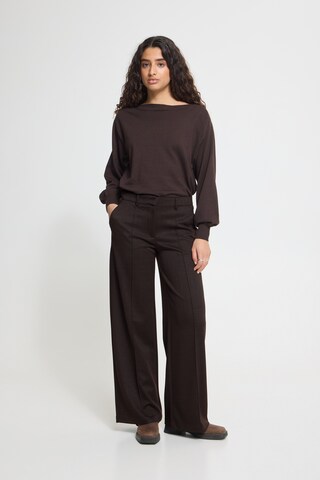 ICHI Wide leg Trousers 'KATE' in Black
