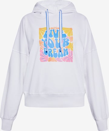 Sweat-shirt ebeeza en blanc : devant