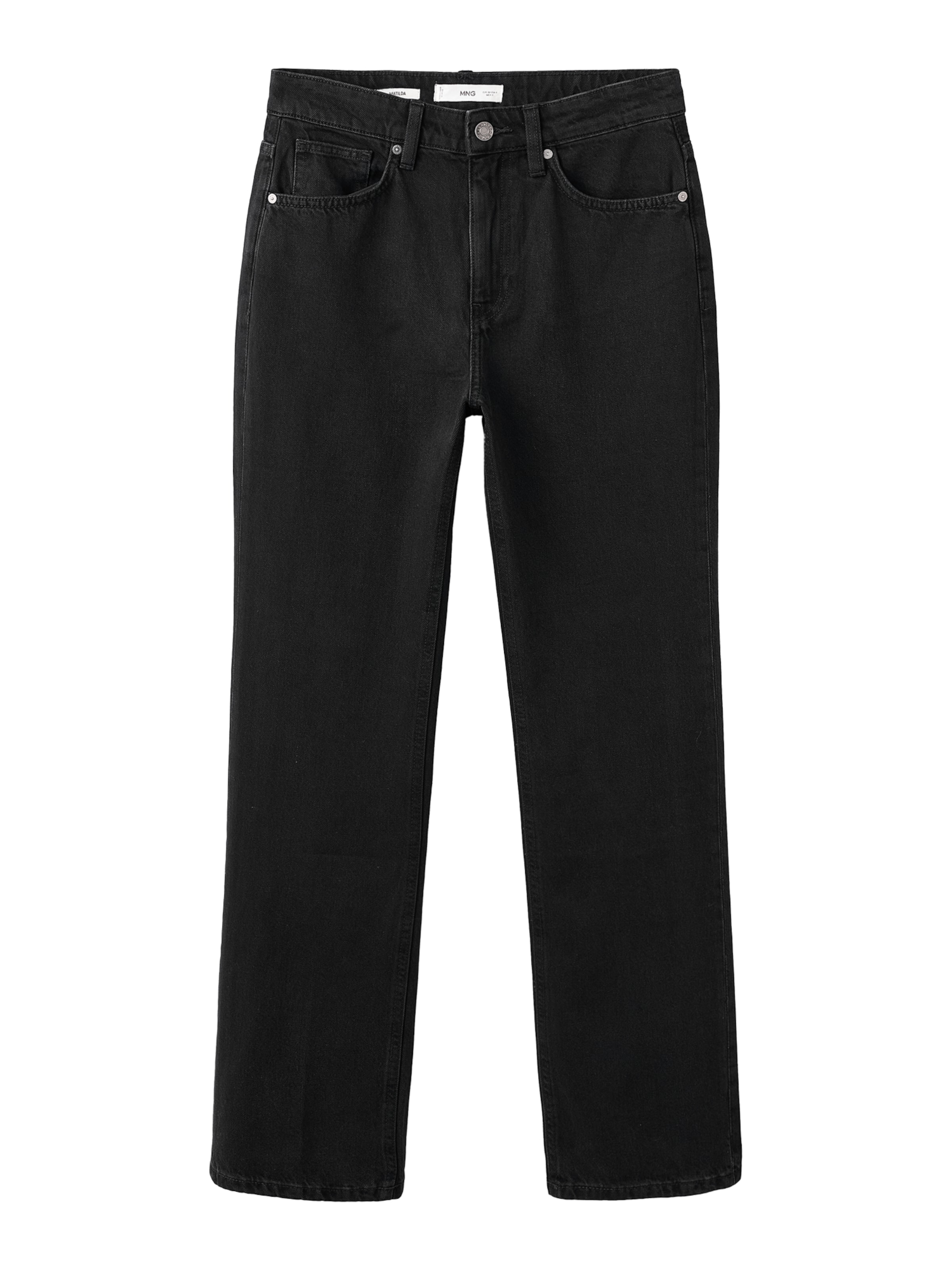 MANGO Regular Jeans 'MATILDA' in Zwart: voorkant