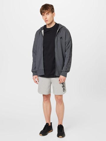 Veste de survêtement 'Essentials French Terry 3-Stripes ' ADIDAS SPORTSWEAR en gris