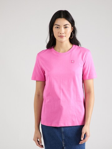 T-shirt Calvin Klein Jeans en rose : devant