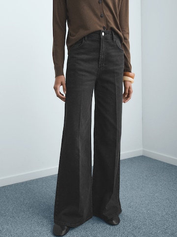 MANGO Wide leg Jeans 'ELISE' in Black: front
