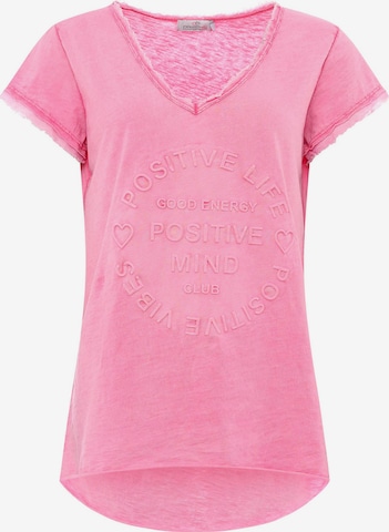 T-shirt 'Positive Mind' Zwillingsherz en rose : devant