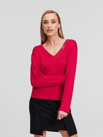 Karl Lagerfeld Sweater in Red: front