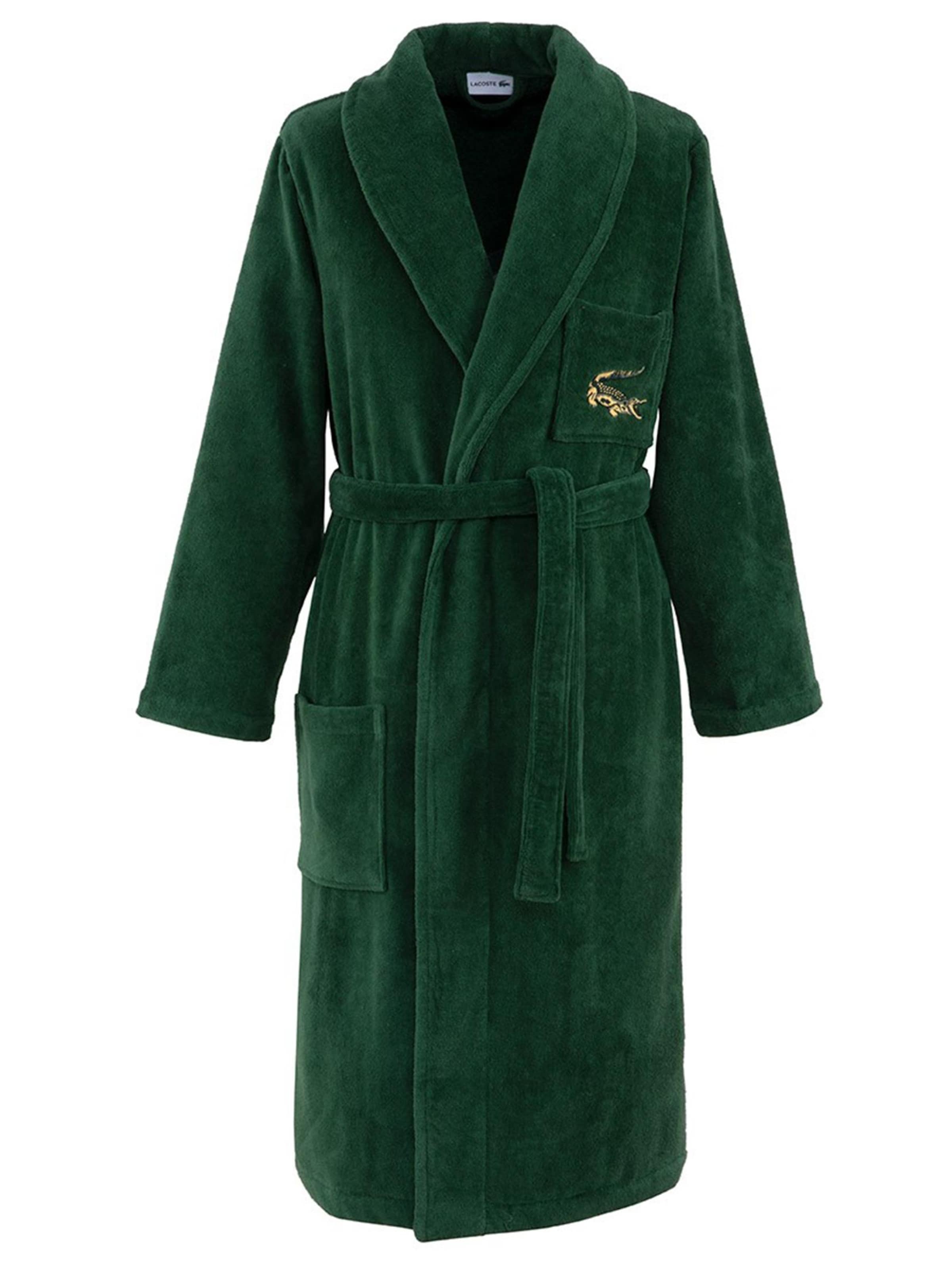 LACOSTE Long Bathrobe 'LRENE' in Green: front