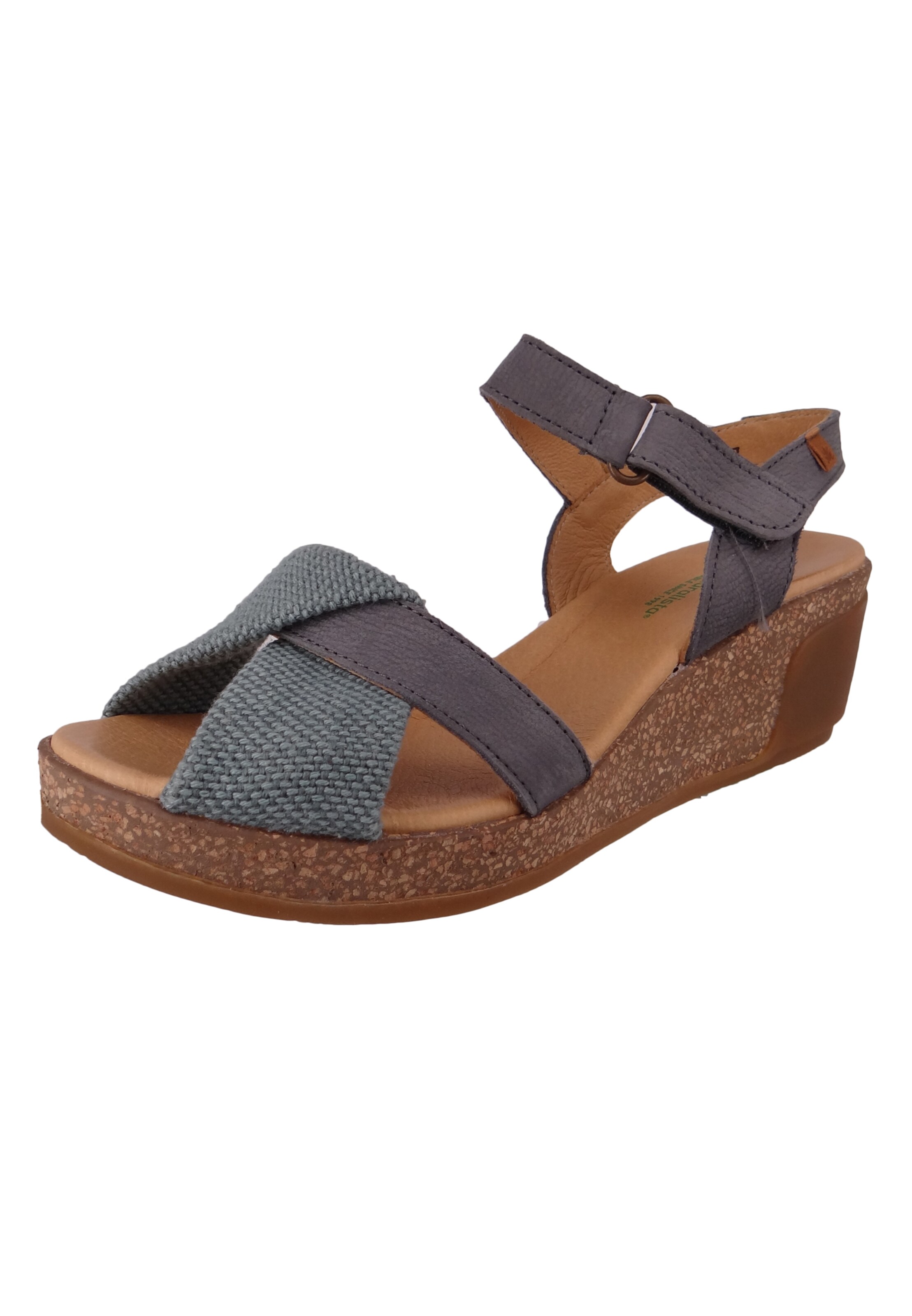 EL NATURALISTA Strap Sandals 'Leaves' in Blue: front
