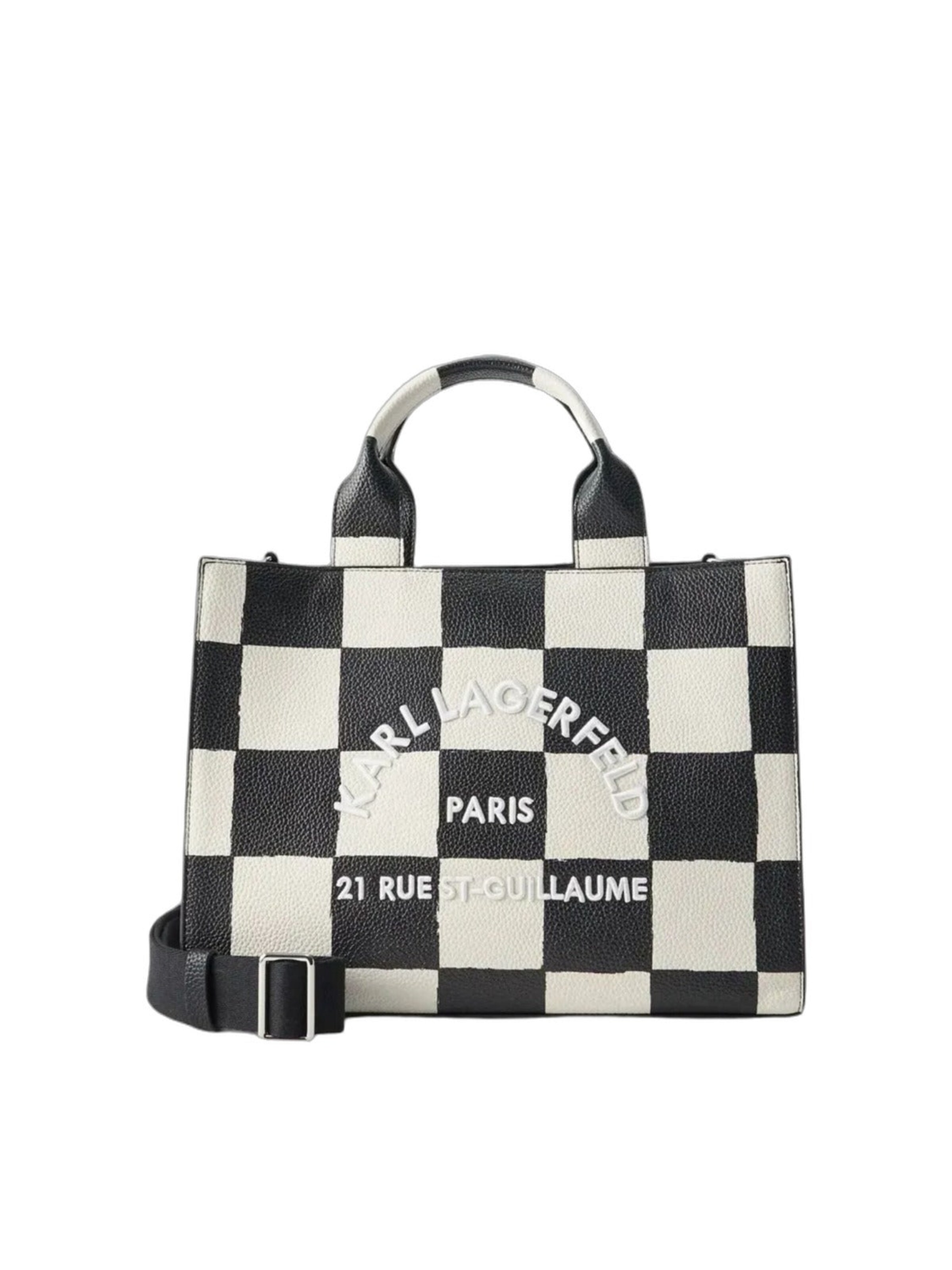 Cabas 'Karl Lagerfeld Cabas Carré Damier Noir & Blanc' Karl Lagerfeld en noir : devant