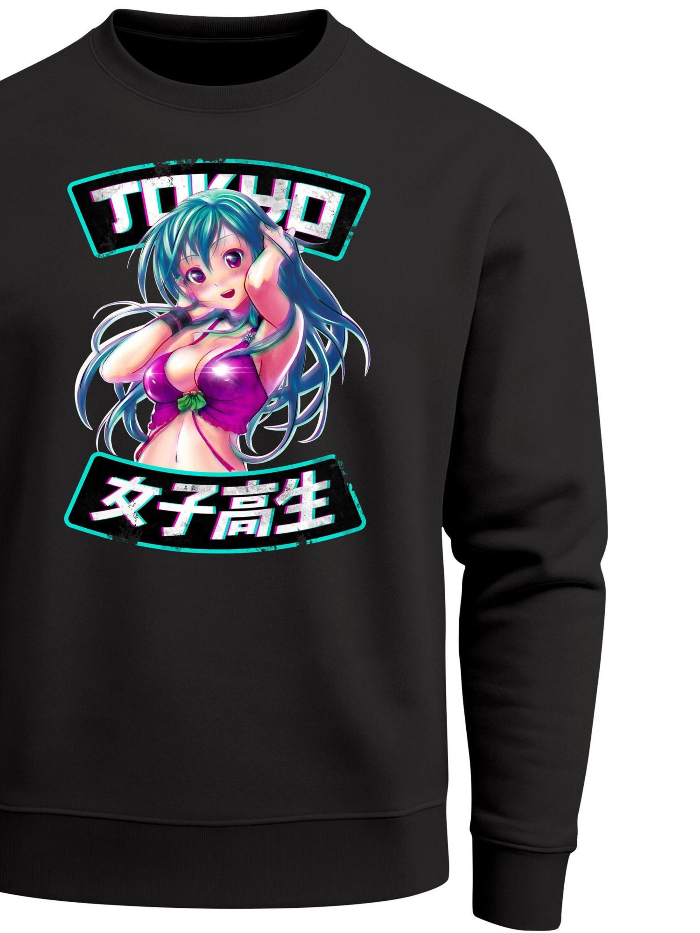 Neverless Sweatshirt 'Anime Girl' in Black
