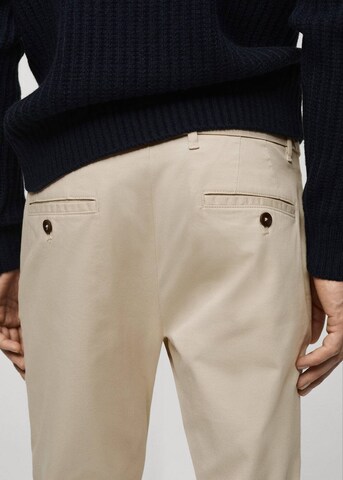 MANGO MAN Tapered Hose 'Prato' in Beige