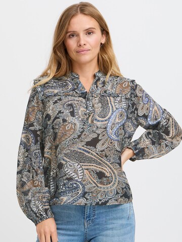 PULZ Jeans - Túnica 'LS Blouse ' em azul