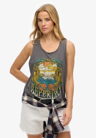 Superdry Top 'Psych Surf' in Grijs: voorkant