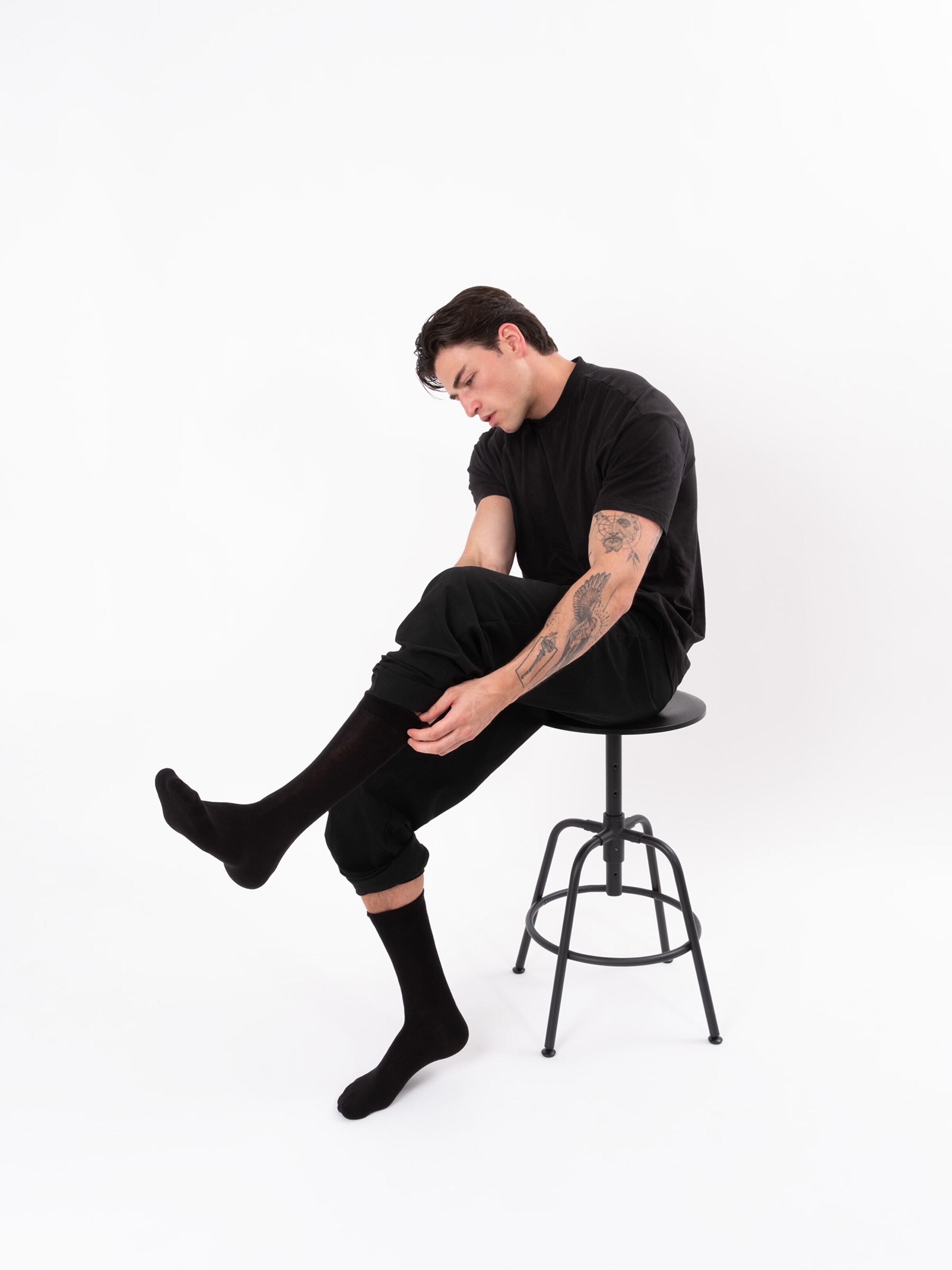 Occulto Socken 'Hermann'‌‌‌‌‌‌‌‌‌‌ in Schwarz: Vorderseite