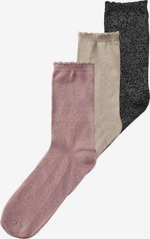 NAME IT Socks 'NKFGlitter' in Beige: front