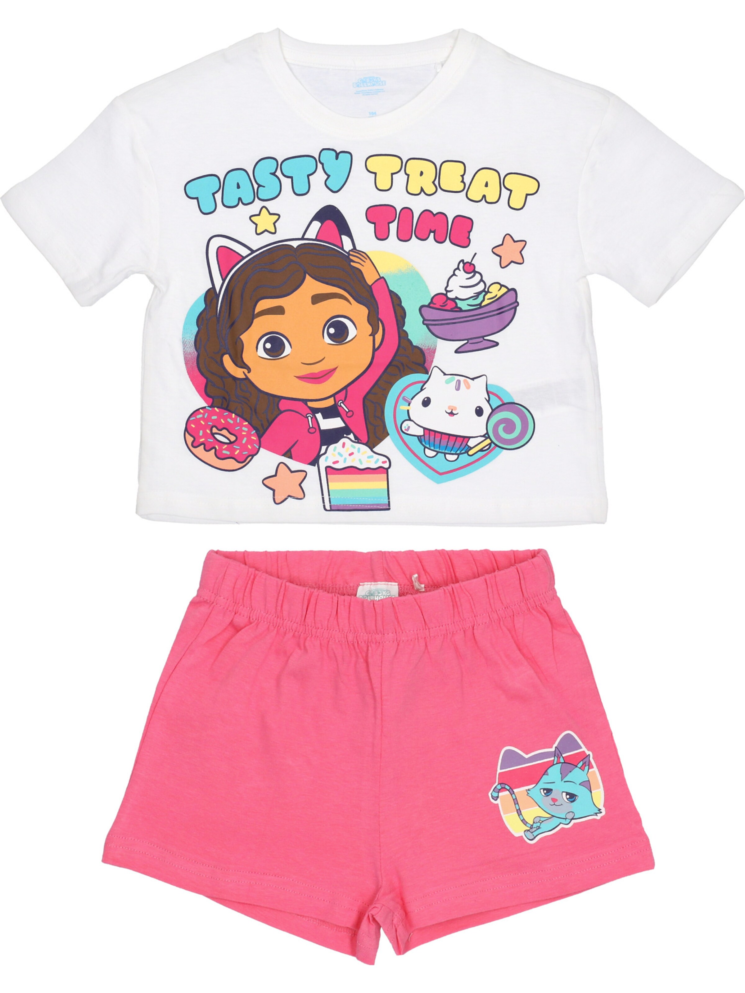 Gabby`s Dollhouse Schlafanzug 'Gabby  & Cakey' in Pink: Vorderseite