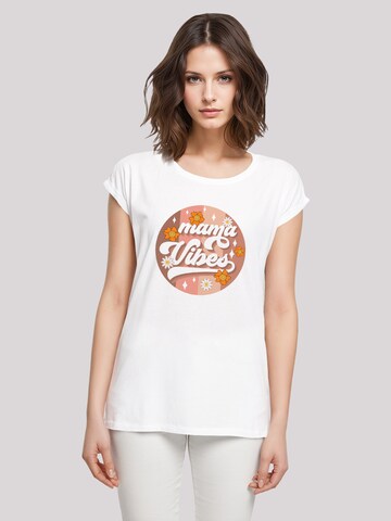 T-shirt 'Mothers Day Mama Vibes Vintage Inspired Motherhood' F4NT4STIC en blanc : devant