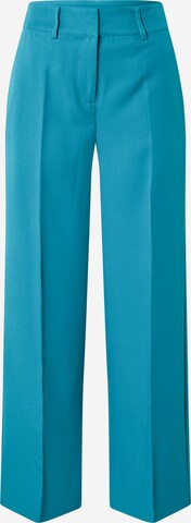 Y.A.S Wide leg Pleated Pants 'Deeply' in Blue: front
