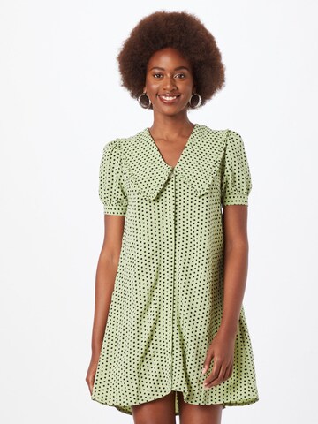 PIECES Sukienka koszulowa 'Pys' w kolorze zielony: przód