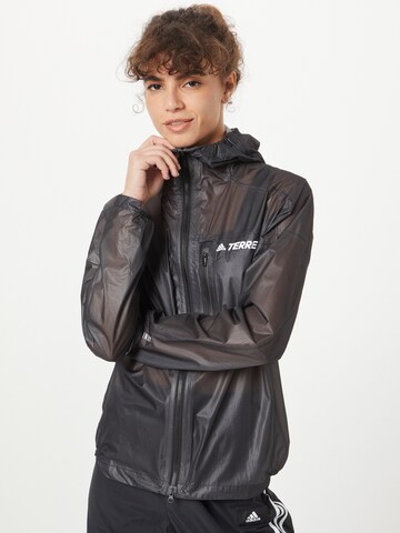 ADIDAS TERREX Sportjacke 'Agravic 2.5-Layer Rain' in Schwarz: predná strana