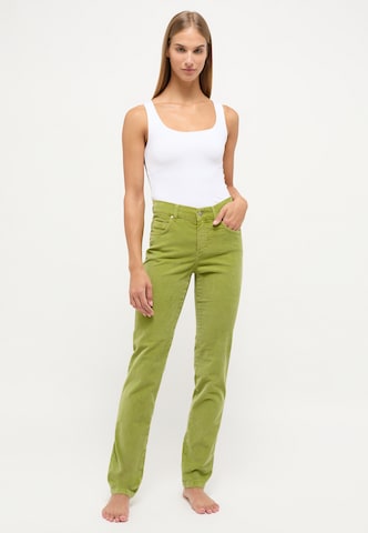 Angels Slimfit Straight-Leg Jeans 'Cici' in Coloured Cord in Grün