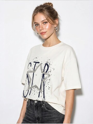 T-shirt Bianco Lucci en marron
