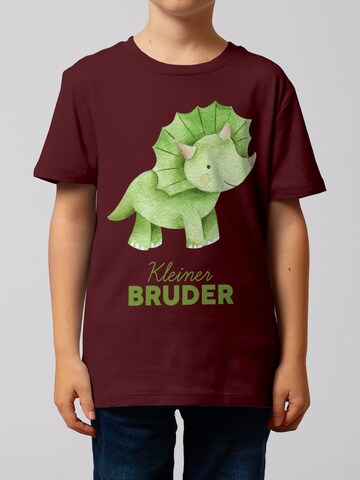 T-Shirt 'Dinosaurier 01 Kleiner Bruder' watabout.kids en rouge
