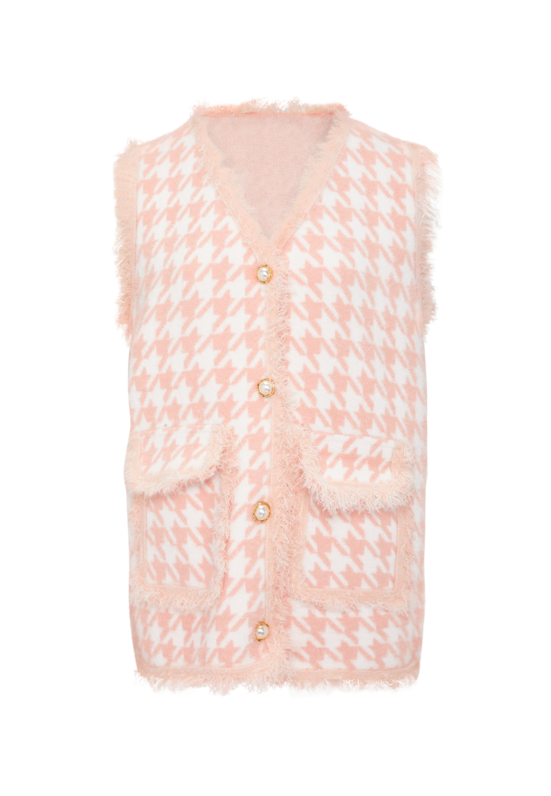 ZITHA Gebreide bodywarmer in Oranje: voorkant