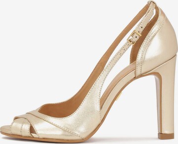 Kazar - Zapatos con plataforma en oro: frente