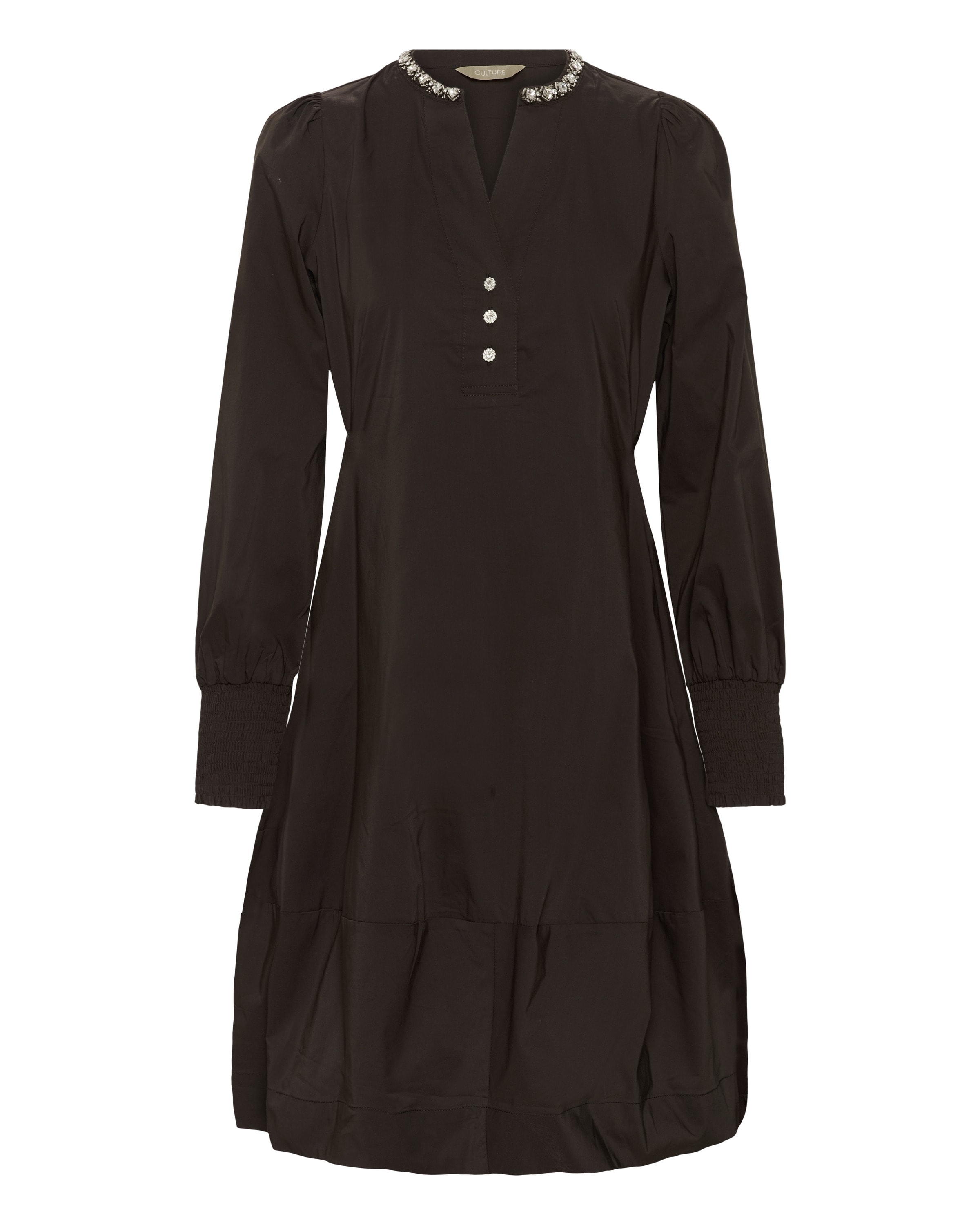 CULTURE - Vestido 'MARGI ' em castanho: frente