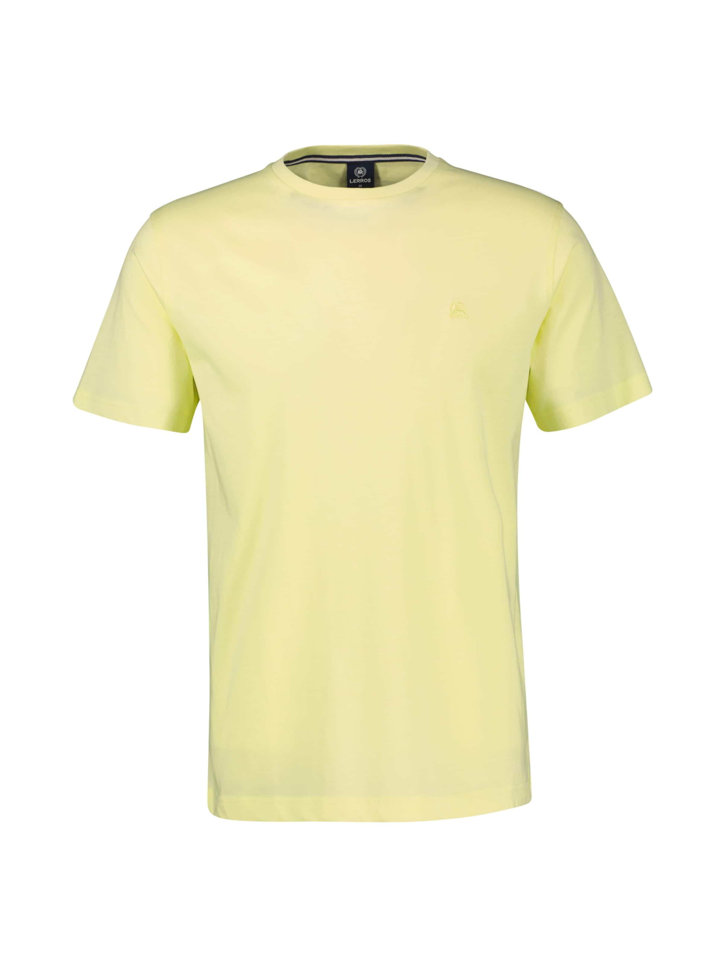 LERROS Klassisches T-Shirt aus reiner Baumwolle mit Rundkragen in Gelb: Vorderseite