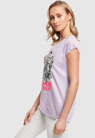 ABSOLUTE CULT Shirt 'Stranger Things - Retro Bikers' in Lila